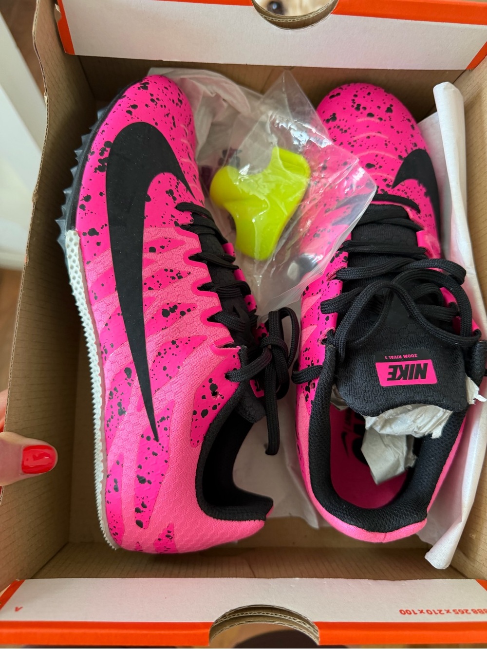 Nike Kids' Pink and Black track shoes
